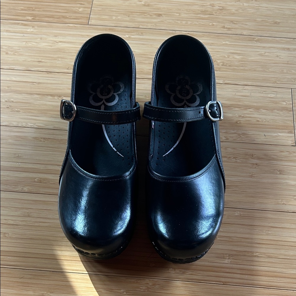 Sanita Black Mary Jane Clogs size 39